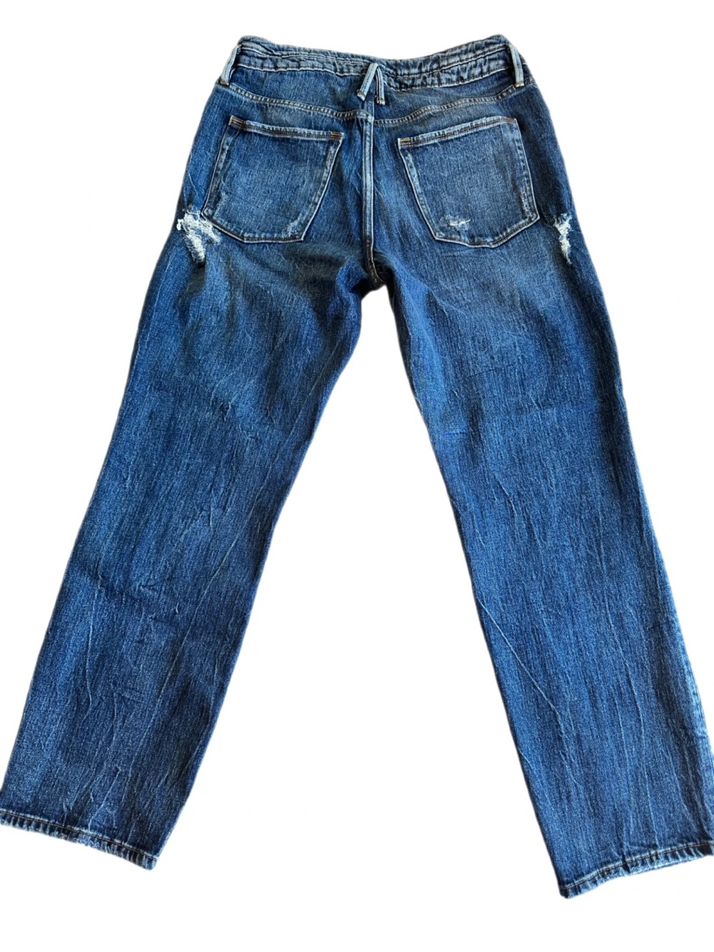 Good American Good Vintage Ripped Straight Ankle Jeans Blue Size 8/29 - Picture 2 of 9